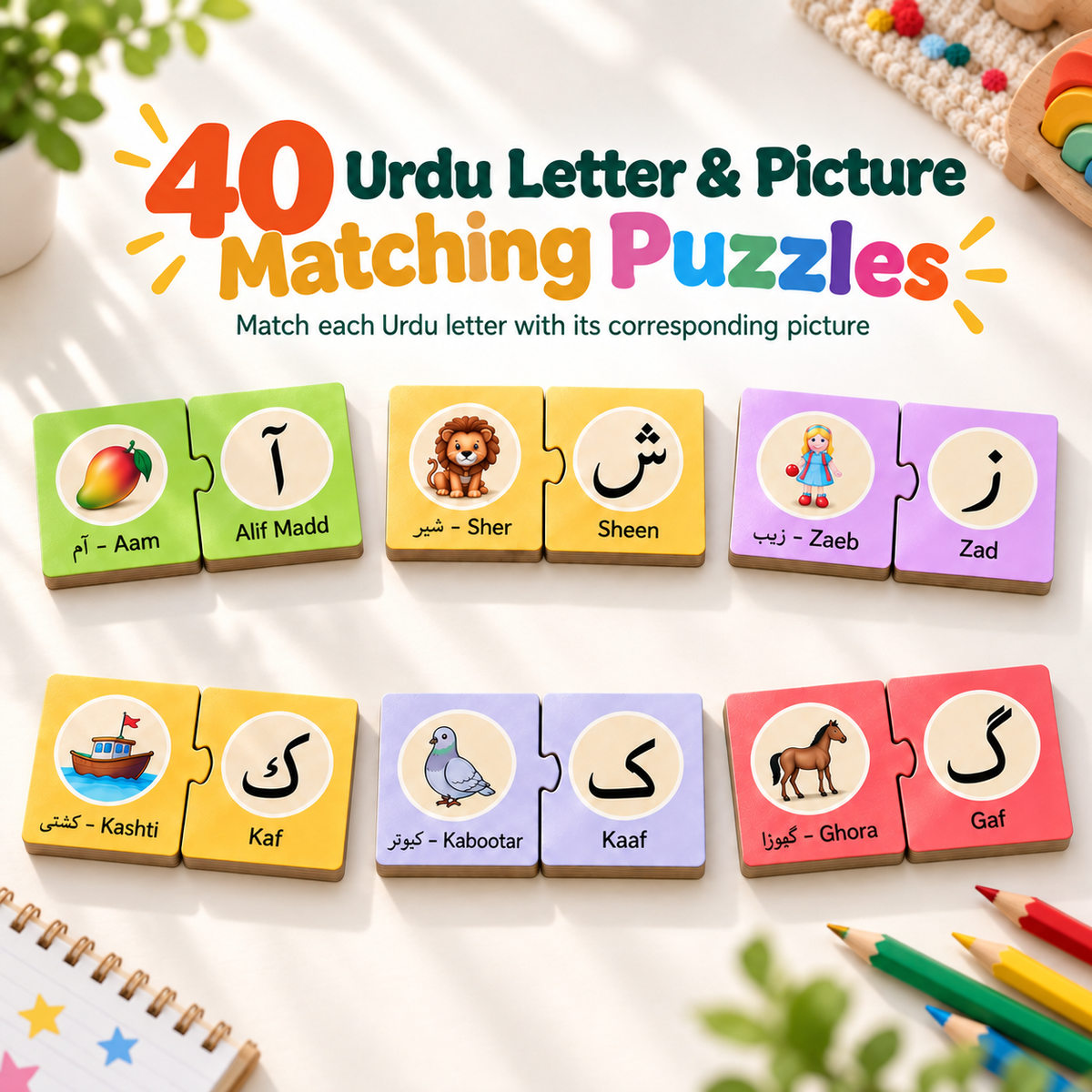 Mini Masti™ Urdu Alphabet Puzzle Set