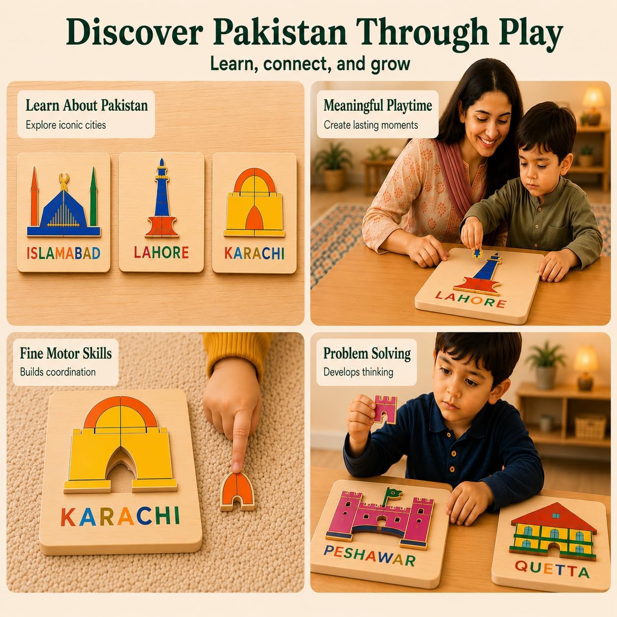 Mini Masti™ Cities of Pakistan Puzzle (Set of 5)