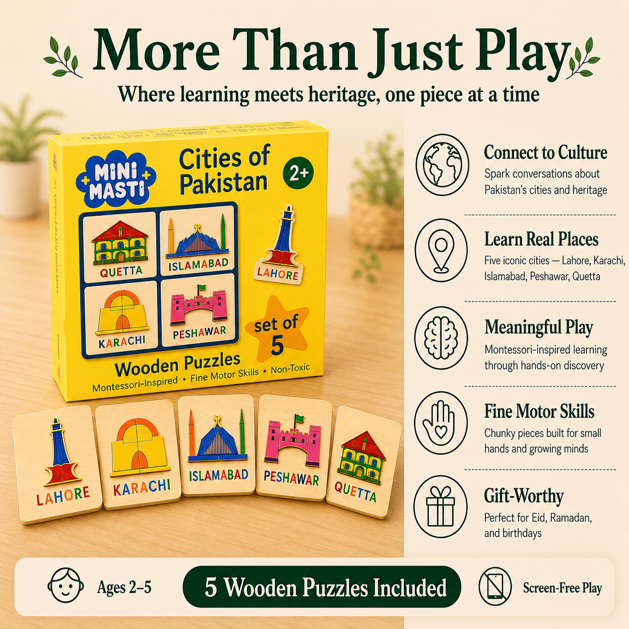 Mini Masti™ Cities of Pakistan Puzzle (Set of 5)